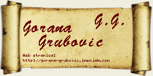 Gorana Grubović vizit kartica
